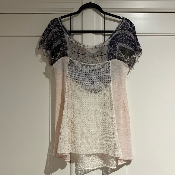 FREE PEOPLE, Summer Mesh Top Or Beach Cover, Off White, Loose Fitting, Size S - Picture 2 of 9